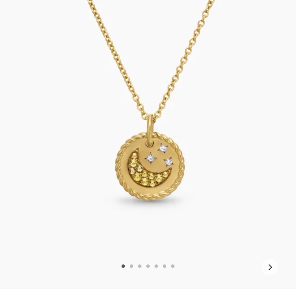 David Yurman Gold Moon and Star Pendant Necklace
